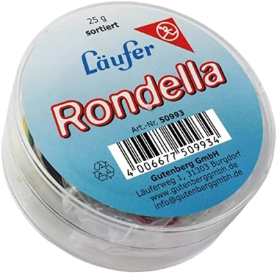 Obrázek Läufer 50993 Rondella gumové kroužky různé velikosti smíšené, 25 g kulatá dóza, pestrá, mimořádně dlouhá životnost