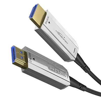 Obrázek KabelDirekt optický 4K HDMI kabel 100 m (kompatibilní s 2.0a/b 2.0, 1.4a, Ultra HD, 3D, Full 1080p, HDR, ARC, Highspeed Ethernetem, PS4, Xbox, HDTV) řada PRO