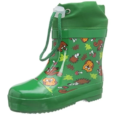 Obrázek Playshoes Unisex Dětské gumové holínky Poloviční vycpané do deště, Zelená lesní zvířata