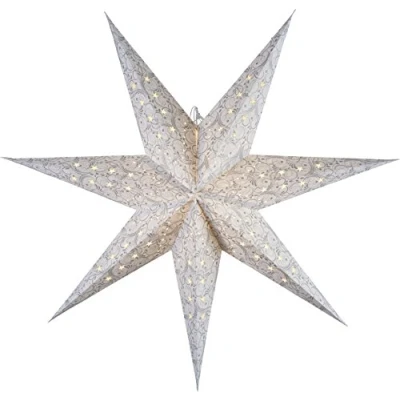 Obrázek Star papírová hvězda Dazzling, 7 Zackig, Papír, Bílá, 2.7 x 11,5 11 cm