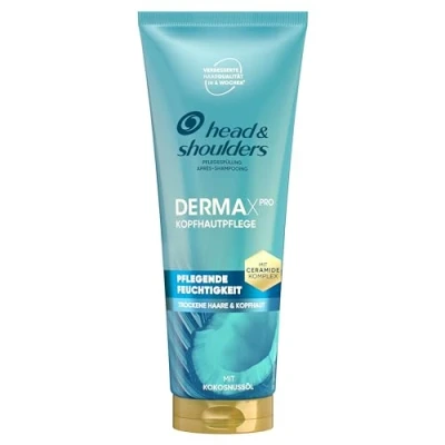 Obrázek Head &amp; Shoulders DermaXPro pečující hydratační lehké oplachování 220 ml s kokosovým olejem a ceramidovým komplexem pro suchou pokožku hlavy; pomáhá posílit kožní bariéru péči o vlasy bez lupů