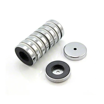 Obrázek Ferrit Topf Magnet Für Kunst, Kunsthandwerk, Modellherstellung 50mm Durchmesser x 10mm Dickes 8,5mm Loch 15,8kg Zug Pack von 10