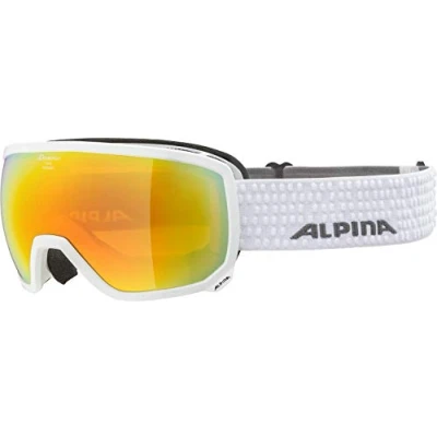 Obrázek ALPINA SCARABEO Q LITE zrcadlové, kontrastní OTG lyžařské brýle se 100% UV ochranou pro dospělé, bílé, One Size