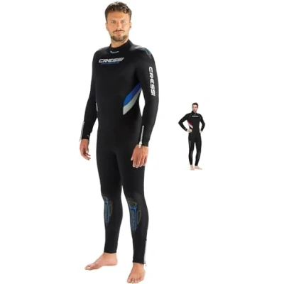 Obrázek Cressi Castoro Man Monopiece Wetsuit pánský oblek na potápění, neopren 5 mm, černá/modrá, L