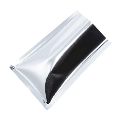 Obrázek WACCOMT Pack 200 kusů barevná Mylar fólie horní otvor uzavíratelný sáček vakuové pytle na potraviny balení se zářezy (stříbrná, 7 x 10 cm (2. 3. 9 palců))