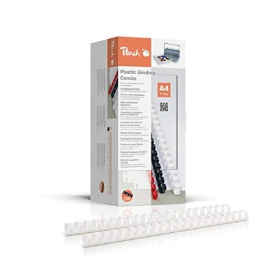 Obrázek Peach Plastový vázací hřbet A4 16 mm 145 listů 100 kusů bílý PB416 01