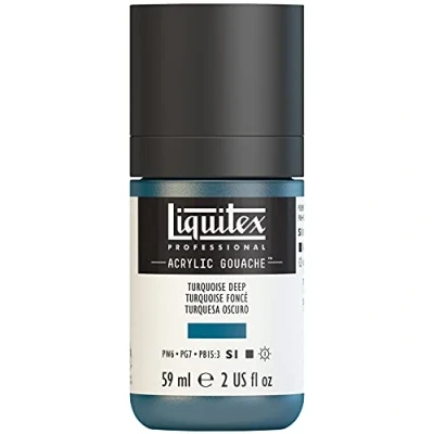 Obrázek Liquitex 2059561 &#039;Liquitex Professional Acrylic kvaš, akrylová barva s kvašovými vlastnostmi, stálobarevná, voděodolná, 59 ml dávkovací láhev tmavě tyrkysová