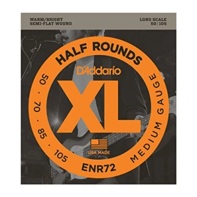 Obrázek D&#039;Addario E Bass kytarové struny basové kytary Strings Basová kytara ENR72 XL niklová sada strun 0,13 0,27 cm (050 105 palců)