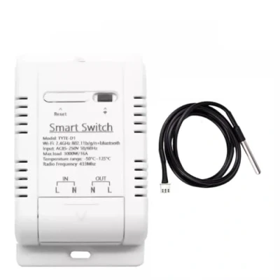 Obrázek MHCOZY WiFi regulátor teploty senzorový modul, Tuya App Wireless Remote 16A Smart Switch s měřičem výkonu, pracuje Alexa Google
