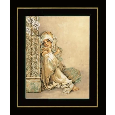 Obrázek Lanarte Zählmusterpackung Arabische Frau Kreuzstichpackung, Baumwolle, Mehrfarbig, 34 x 44 0.3 cm