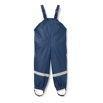 Obrázek Playshoes Unisex dětské nepromokavé kalhoty s laclem do deště fleecová podšívka větruvzdorné a oblečení deště, Námořnická modrá