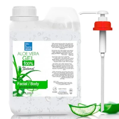 Obrázek 100% přírodní aloe vera gel, Kanárské ostrovy hydratační a uklidňující pro obličej, tělo, vlasovou masku, po holení &amp; epilaci zmírnění tmavých skvrn dávkovač pumpičky 1000 ml