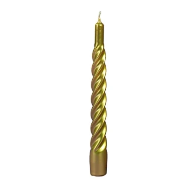 Obrázek CERERIA DI GIORGIO risthò Kerzen TORTIGLIONE lackiert, Wachs, Gold, 2.2 x 21 cm, 6 Stück