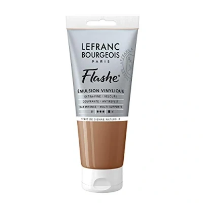 Obrázek Lefranc Bourgeois Akrylová barva a vinylová Flash 300599, vysoce pigmentovaná, elastická, stálobarevná, odolná proti stárnutí, matná, pro vnitřní i venkovní použití, tuba 80 ml přírodní Siena