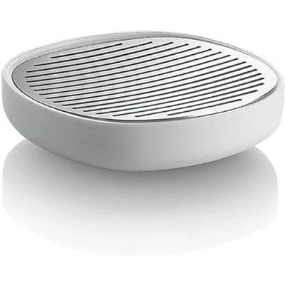 Obrázek Alessi Birillo PL04 W designová miska na mýdlo z PMMA a 18/10 ušlechtilé oceli, bílá, Ø 11 cm, V 3 cm