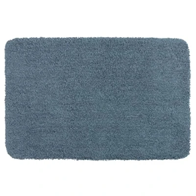 Obrázek WENKO Badteppich Mélange Marine Blue, 55 x 65 cm Badematte, sicher, flauschig, fusselfrei, Polyester, cm, Blau