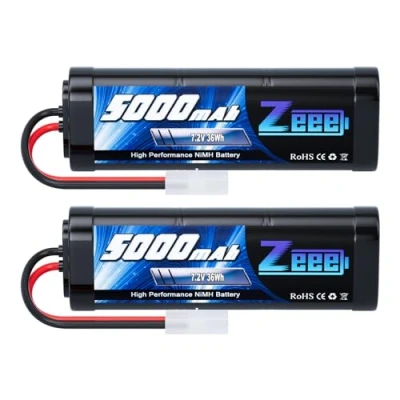 Obrázek Zeee RC NiMH akumulátor 7,2 V 5000 mAh Auto nákladní vůz HPI Losi Kyosho Hobby pro Cars Aeroplane Helicopter Boat (2 balení)