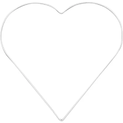 Obrázek GLOREX 6 1294 402 kovový rám srdce pro kutilství, cca 28 cm, s povrchovou úpravou v bílé barvě, ideální lapače snů, macramé, nástěnné dekorace a floristiku