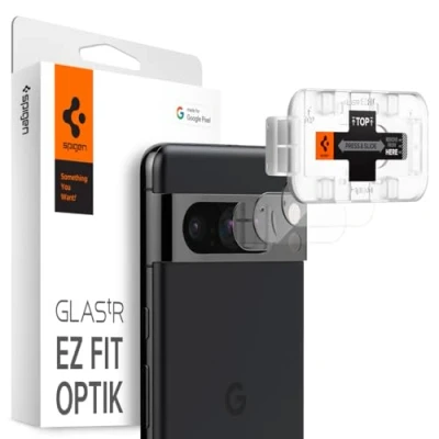 Obrázek Spigen Sklo. tR ochrana fotoaparátu EZ Fit kompatibilní s Google Pixel 8 Pro, 2 kusy, křišťálově čirá, proti poškrábání, ochranná fólie tvrdosti 9H