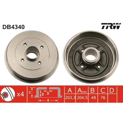 Obrázek Brzdový buben TRW DB4340