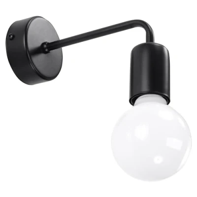 Obrázek Sollux Lighting E27, 1 x 60 W, 15 W LED, 50 Hz, 220 230 V, IP20, třída ochrany žárovky nejsou vč. rozměrů: 8/14/8 cm Materiál: Ocel Kolor: černá SL. 0306