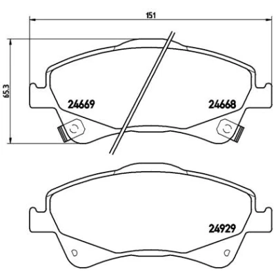 Obrázek Brembo P 83 109 sada brzdových destiček, kotoučová brzda (4dílná)