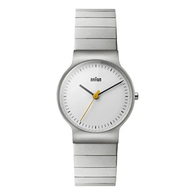 Obrázek Braun Dámské Slim 3 ruční analogové Quartz Watch, White Dial and Stainless Steel Bracelet 32mm Case, Model BN0211SLBTL., bílá, Náramek
