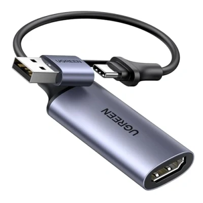 Obrázek UGREEN Videoaufnahmekarte HDMI Capture Card, auf USB AC 4K 30Hz1080P für Rekorder Live Streaming Video, Gaming kompatibel mit Computer usw.
