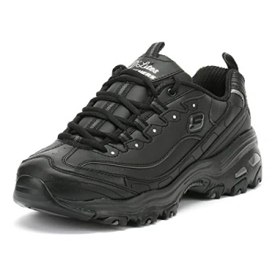 Obrázek Skechers Dámské tenisky D&#039;lites Fresh Start Sneaker, Black Leather Mesh Charcoal Trim Yellow Bbk