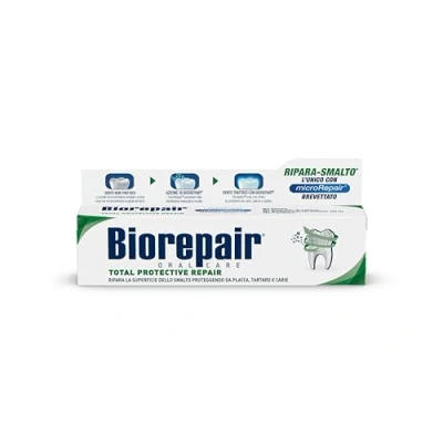 Obrázek Biorepair, Zahnpasta Total Protective Repair, 4 Packungen à 60 ml, repariert Nagellack, schützt vor Plaque, Zahnstein und Karies, hält frischen Atem, ohne Fluorid