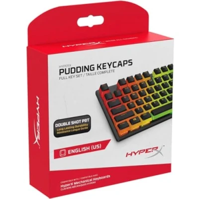 Obrázek HyperX Pudding Keycaps Vollständiger Tastensatz PBT {Schwarz} English (US) Layout 104 Key, Hintergrundbeleuchtet, OEM Profil