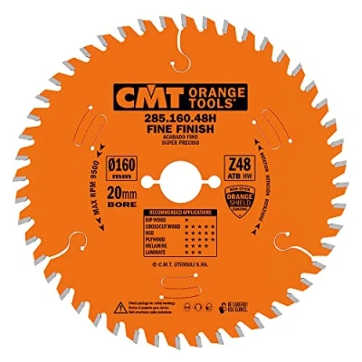 Obrázek CMT ORANGE TOOLS 285. 160. 48H přesný kotoučový list 160 x 2, 2 20 Z=48 15 ATB