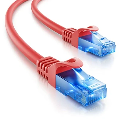 Obrázek deleyCON 5m CAT.6 Ethernet Gigabit Lan síťový kabel RJ45 CAT6 patch kompatibilní s CAT.5 CAT.5e CAT.6a Cat.7 červený