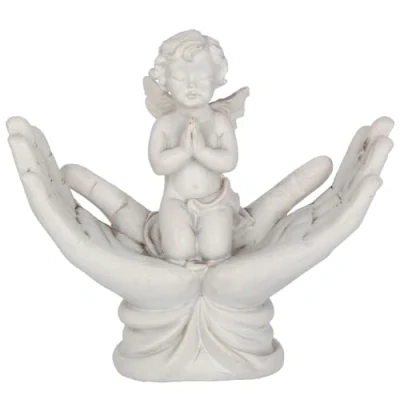 Obrázek Nemesis Now NEM3997 figurka cherub, 11 cm, pryskyřice, bílá, odborně vyrobená cherubová figurka, dárek pro nové rodiče, odlitá z nejjemnější ručně malovaná