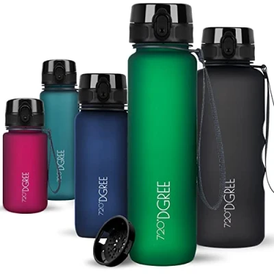 Obrázek 720DGREE láhev na pití 1l Sport &quot;uberBottle&quot; soft Touch + sítko bez BPA vodu do univerzity, práce, fitness, kole, outdoor, práci sportovní z tritanu lehká, odolná proti
