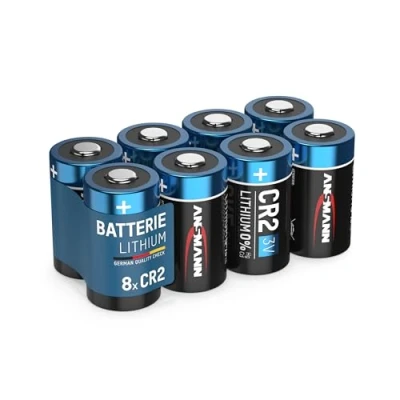 Obrázek ANSMANN Baterie CR2 Lithium 3V CR15H270 DLCR2, 8 kusů, speciální baterie, pro senzory, elektronické zámky, bleskové světlo, kapesní svítilnu, elektrické přístroje