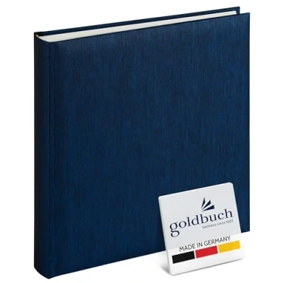 Obrázek goldbuch 24708 fotoalbum, Termín, 25 x cm, fotokniha s 60 bílými stranami a oddělovacími listy z pergamenu, foto album ze lnu, upomínkové modré