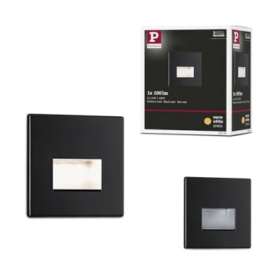 Obrázek Paulmann 93094 LED vestavné svítidlo nástěnné Edge Quadro sada 80 x 5 mm 50 lm 230 V hranaté vč. 1x1,2 wattů venkovní černá matná plast 2700 K