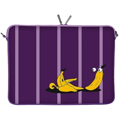 Obrázek Digittrade LS165 10 Bananas designové ochranné pouzdro na tablet 9,7 palců pro Medion p9701, Samsung Galaxy Sleeve &amp; 10. 1 až 10,2 (25,9 cm) banánek fialově žlutý