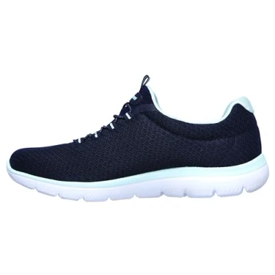 Obrázek Skechers Dámské Hands Free Slip Ins Summits Dazzling Haze Sneaker, Navy Mesh Aqua Trim