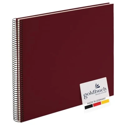 Obrázek goldbuch 25374 spirálové album Bella Vista, fotoalbum 35 x 30 cm, se 40 bílými stránkami, vzpomínkové ze lnu, fotokniha pro obrázky a fotografie k nalepení, Bordeaux
