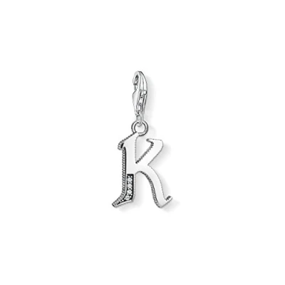 Obrázek Thomas Sabo Dámský elegantní přívěsek J písmeno Charm Club 925 Sterlingové stříbro 1590 643 21, stříbro, Kubická zirkonie