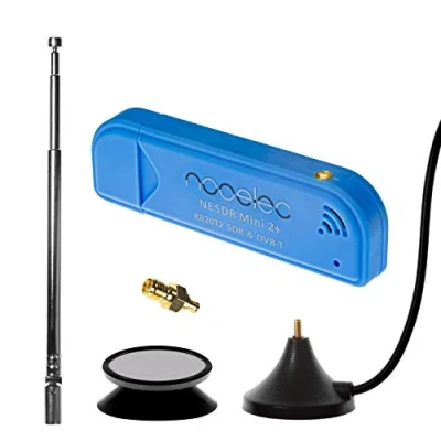 Obrázek NESDR Mini 2+ 0,5PPM TCXO RTL SDR a ADS B USB sada přijímačů s anténou, sacím držákem samicím adaptérem SMA. RTL2832U &amp; R820T2 Tuner. Cenově výhodný software defined rádio