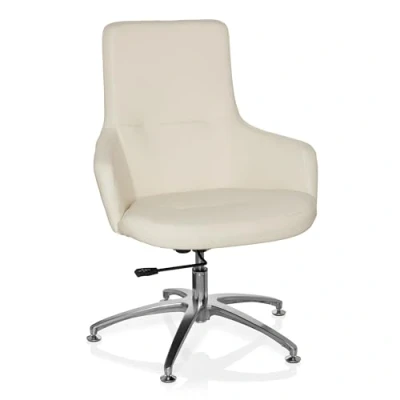 Obrázek hjh OFFICE 670580 Lounge křeslo Shake 300 umělá kůže bílá moderní křeslo, klubové koktejlové výškově nastavitelné