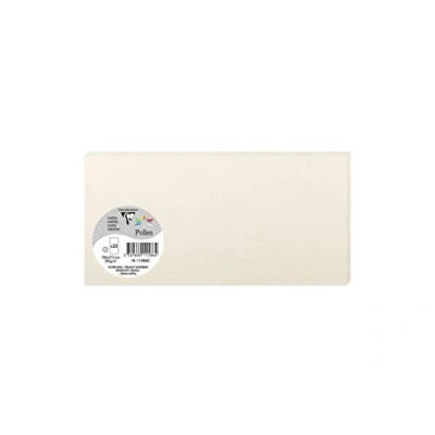 Obrázek Clairefontaine 11586C Packung mit 25 Karten Pollen in Format DL, 210g 106 x 213mm, Perlmutt Elfenbein