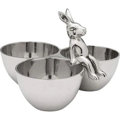 Obrázek Kare Desgin miska Bunny Tre, servírovací misky zajíc, mísa, stolní dekorace na Velikonoce, 3 misky, 18 x 23 cm