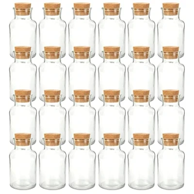 Obrázek Schramm® Sklenice na koření 150 ml kulaté 10,3 x 5,8 cm volitelné 6, 12 nebo 24 kusů s korkovým uzávěrem vč. etiket výběr různé množství sklenic uskladnění, velikost: