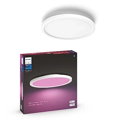 Obrázek Philips Hue White Ambience Surimu panelové svítidlo, bílé, kulaté, 40 W, všechny odstíny regulovatelné pomocí aplikace, kompatibilní s Amazon Alexa (Echo, Echo Dot)