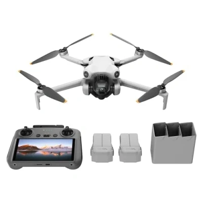 Obrázek DJI mini 4 Pro Fly More Combo s dálkovým ovládáním RC 2 (dálkové ovládání obrazovky), skládací dron kamerou 4K, doba letu pod 249 g, 34 minut, další baterie, třída C0
