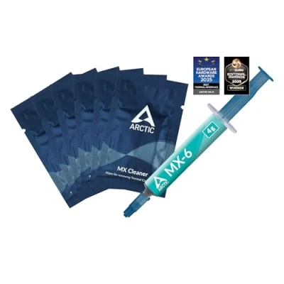 Obrázek ARCTIC MX 6 (4 g, vč. Cleaner) Ultimate Performance tepelně vodivá pasta pro CPU, konzole, grafické karty, notebooky, velmi vysoká tepelná vodivost, dlouhá trvanlivost, nevodivá, nekapacitní